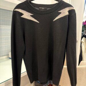 Aqua Lightning Bolt Cashmere Sweater